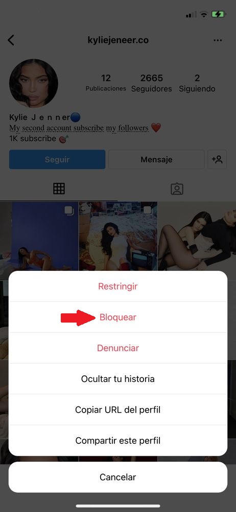 Blockieren Sie das Melden eines gefälschten Profils auf Instagram Schritt 2