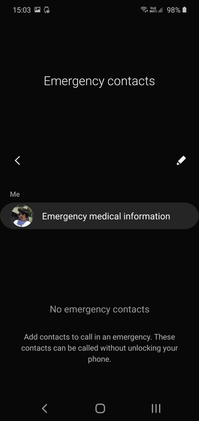 Android Notfallkontakt