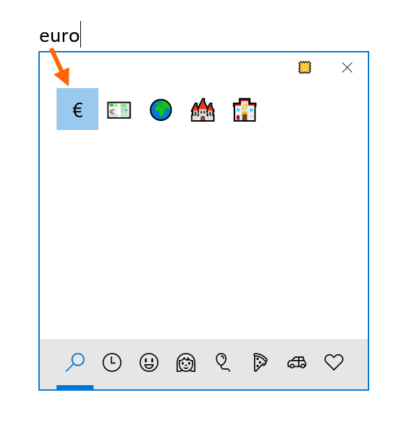 Euro-Symbol in der Emoji-Tastatur