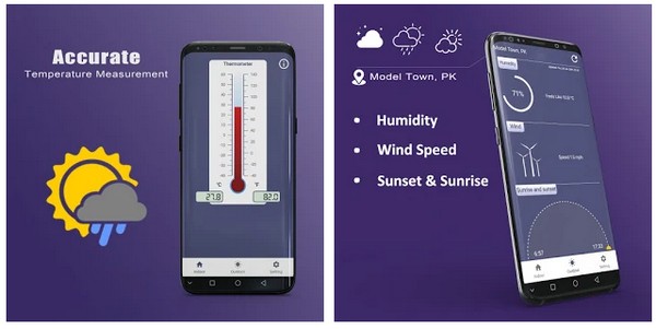 Thermometer Raumtemperatur drinnen und draußen