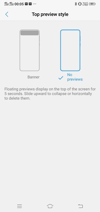 Benachrichtigungen verwalten Android Floating Previews