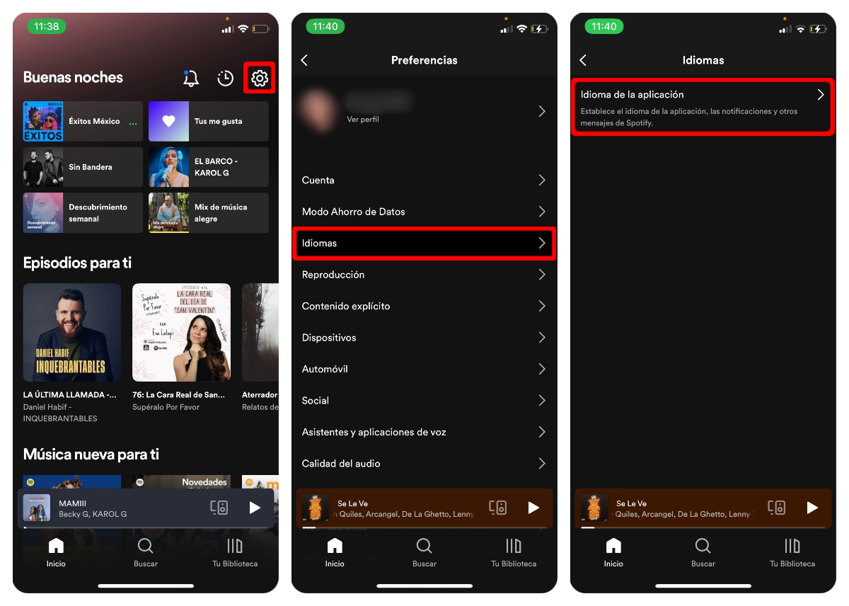 So ändern Sie die Spotify-Sprache auf dem iPhone