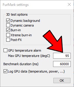 Stresstest GPU Furmark Temperaturalarm