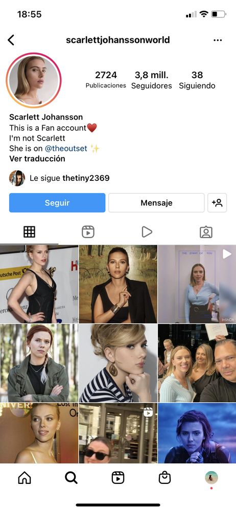 falsches Profil auf Instagram Scarlett Johansson 2