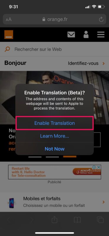 So übersetzen Sie Webseiten in Safari auf iPhone und iPad