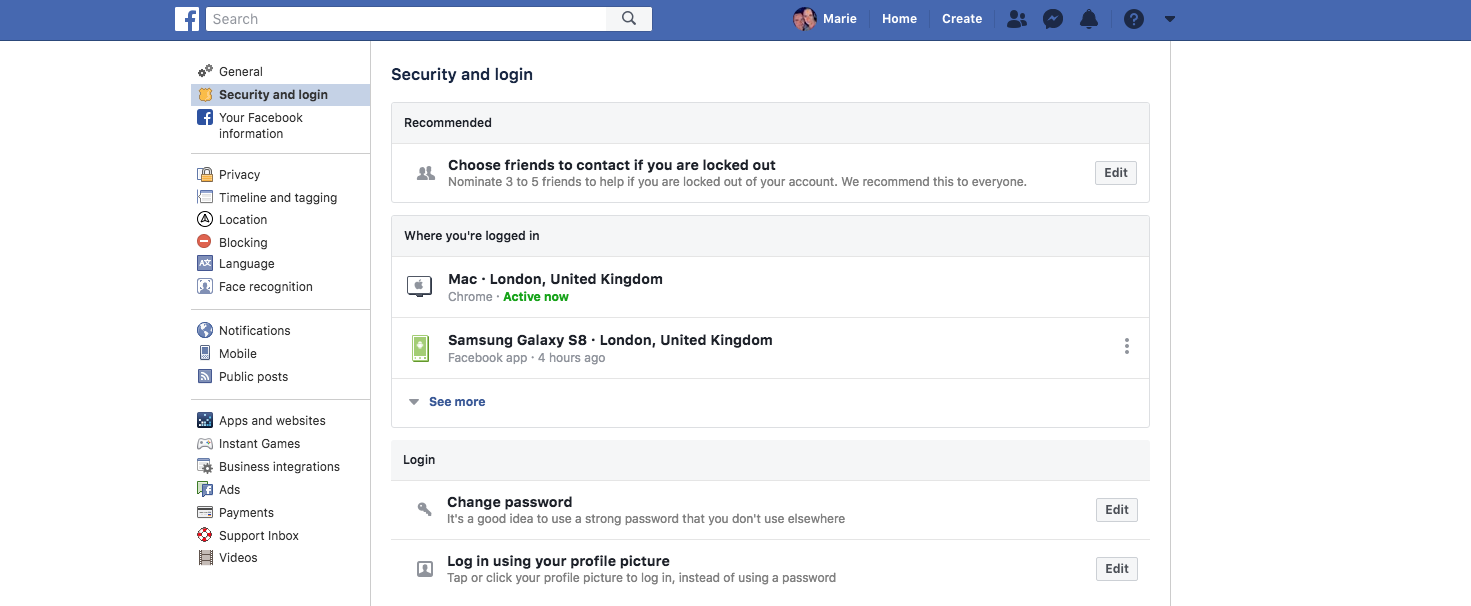 Facebook-Passwort ändern