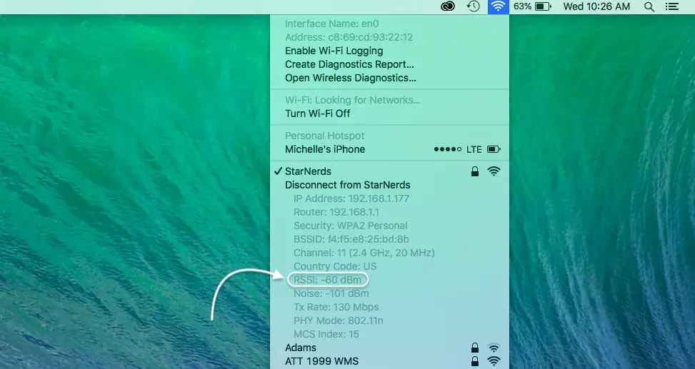 Überprüfen Ihres WLAN-Signals auf einem Mac