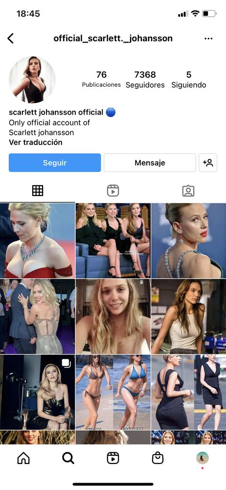 falsches Profil auf Instagram Scarlett Johansson 1
