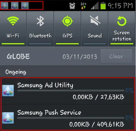 Entfernen von Samsung Push Service und Samsung Ad Utility