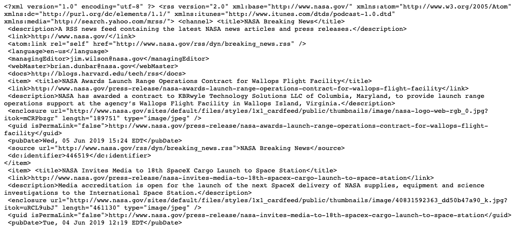 Beispiel RSS-Feed im XML-Format Beispiel RSS-Feed im XML-Format