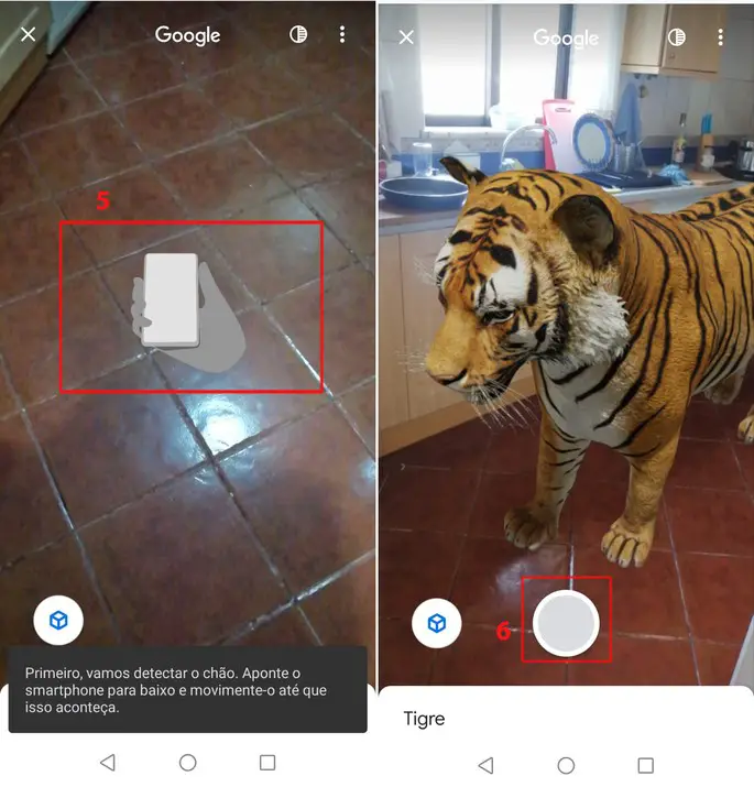 Google Tiger 3D-Tiere