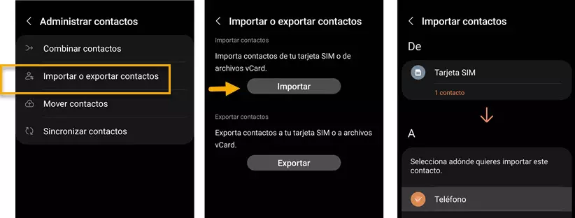 So kopieren Sie Kontakte von der SIM-Karte auf das Telefon auf Samsung-Handys 3
