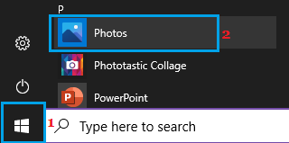 Öffnen Sie die Foto-App auf einem Windows-PC