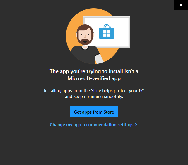 Die App, die Sie installieren möchten, ist keine von Microsoft bestätigte App