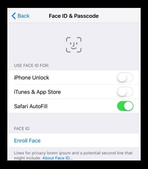 Face ID Gesicht in den Einstellungen für das iPhone registrieren