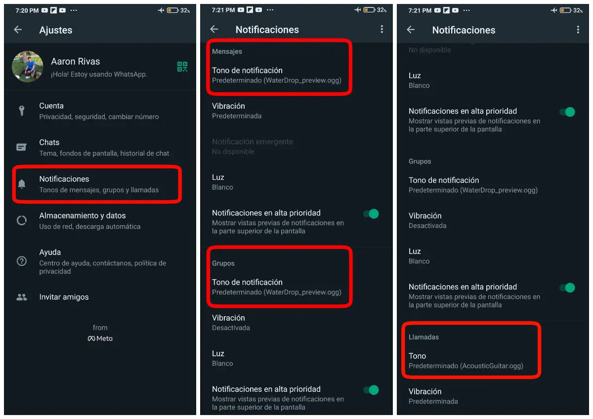 Nachrichten- und Ruftöne in WhatsApp Android ändern